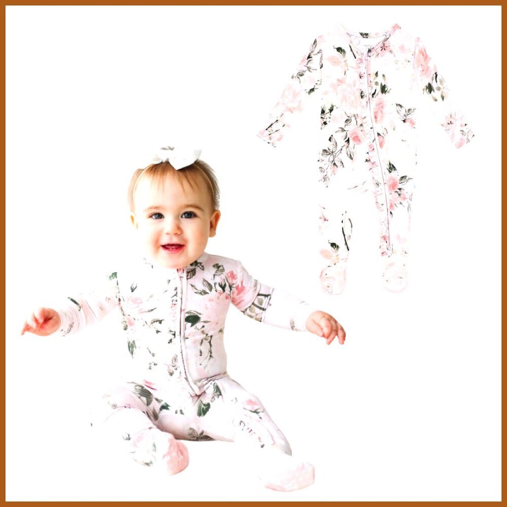 Silky-Soft Bamboo Viscose Footie with Ruffle Trim and Zipper